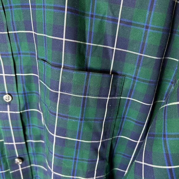 L.L. Bean NWOT Green Navy Plaid Traditional Fit LS Buttondown Shirt Size XXL - Picture 6 of 11